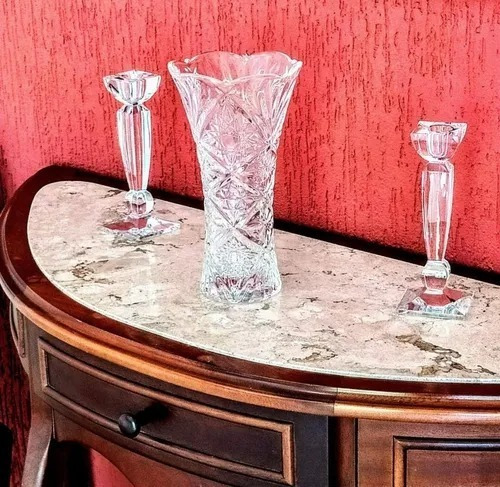 Vaso De Vidro Luxuoso Decoração Grande 23cm Flores Plantas
