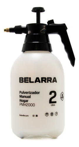 Pulverizador 2 Litros Rociador Fumigador Plantas Jardín Color Blanco