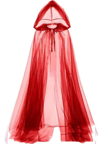 Capa Con Capucha Medieval Boda Hada Gotico Rojo Unisex