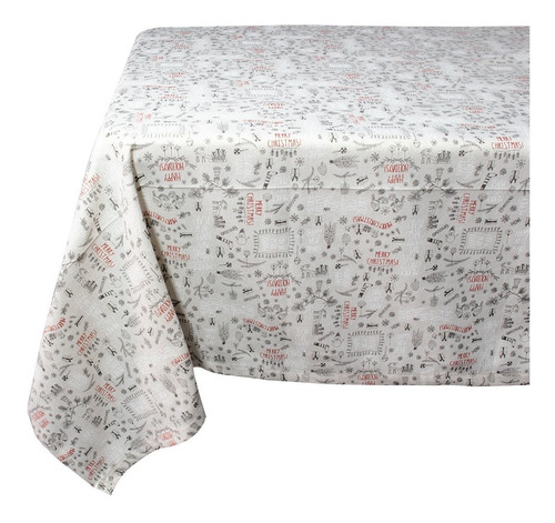 Decoración Navidad Mantel Rectangular Para Mesa Plata 270cm Color Plateado