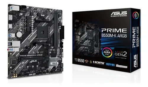 Placa-mãe Gamer Asus Prime B550m Argb Am4 Ddr4 Pcie 4.0 | Frete grátis