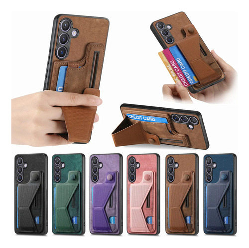 Funda De Cuero Con Ranura For Tarjetas Y Soporte For Billetera For Samsung Galaxy