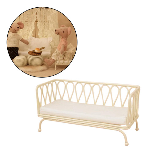1/12 Scale Sofa Life Scene Micro Landscape Doll Double Sofa