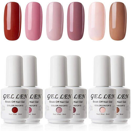 Juego De Esmalte Uñas Con Gel Gellen 6 Colores