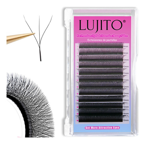 Lujito 3d W Shape Blister Extensiones De Pestañas 0.07mm Mink Salón De Belleza Curvatura C/d