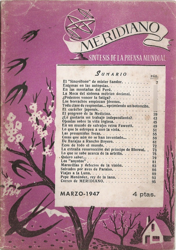 Revista Meridiano Sintesis Prensa Mundial Nº 51 Marzo 1947