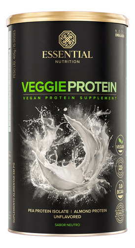 Veggie Protein Neutro 405g - Essential Proteína Vegana