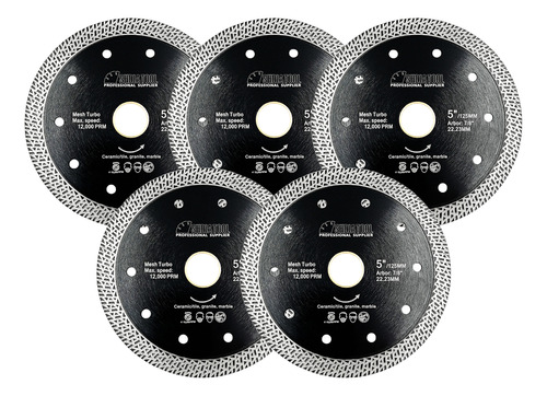 Discos Diamante 5pzs 5pulgada/125mm Granito Cerámica Mármol