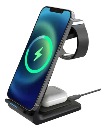 Carregador 3 Em 1 Sem Fio 20w Compatível Com iPhone 8 Ao 15