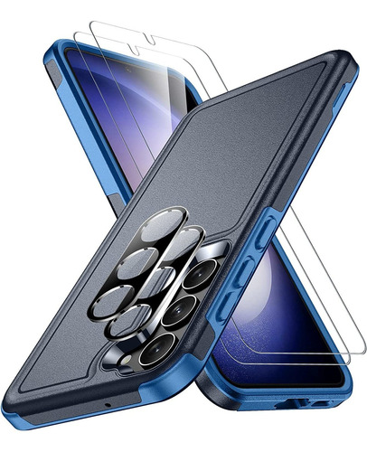 Funda Para Samsung Galaxy S23 V Templado Y Camara X 2 Azul 