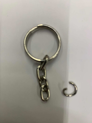 100 Herraje Con Cadena Para Llavero Y Argolla En Niquel !!!
