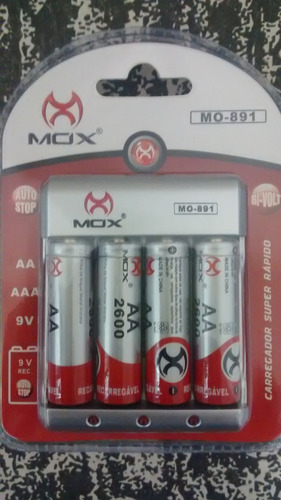 Carregador De Pilhas/baterias Mox Bi-volt Auto Stop Mo-891