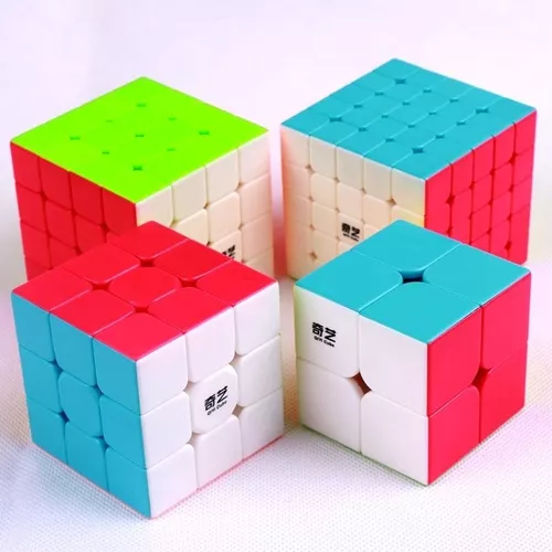 Cubo Mágico Qiyi Kit 4 Peças - Speed 2x2, 3x3, 4x4 e 5x5