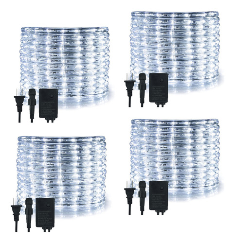 Manguera De Luz Led Luxvi 10m 8 Modos 200 Leds Ip65 Paq 4pzs Luces Blanco Frío