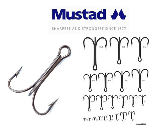 Anzuelo Triple #2  Tripocheta Mustad Pavon Pesca Matafish