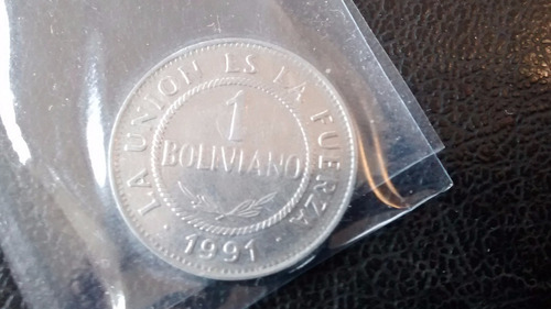 Moneda Bolivia 1 Boliviano 1991(x517.