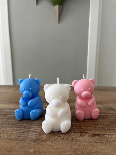 20 Velas Aromáticas Oso Recuerdo Bautizo Babyshower Cumple