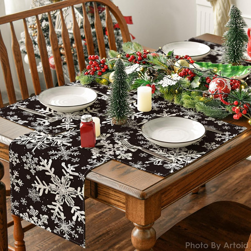 4 Manteles Individuales Decoracion Navidad Copos De Nieve