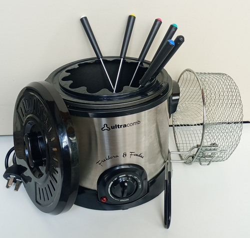Freidora Ultracomb Fr-8300 1.5l Plata Y Negra 220v Plateado (Usado)
