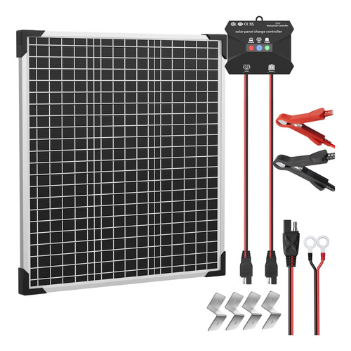 Kit Panel Solar 24 V 50 W Cargador Bateria + Controlador 10