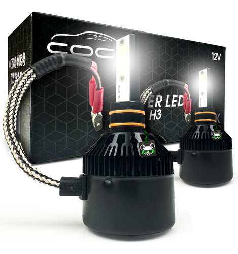 Kit Par Lâmpada Super Led 3900lm 6000k Encaixe H3 Code