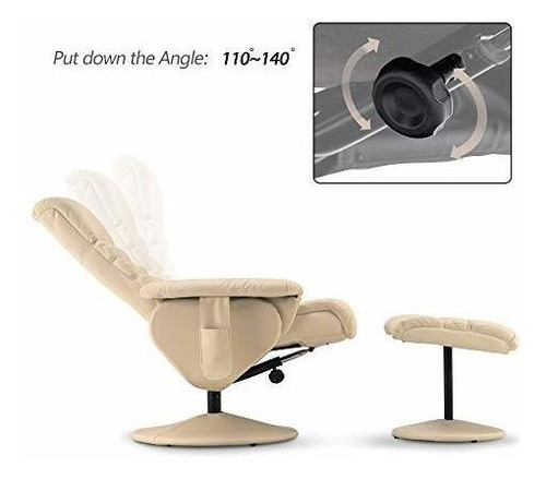 Mcombo Reclinable Con Otomano, Silla Reclinable Con Masaje,
