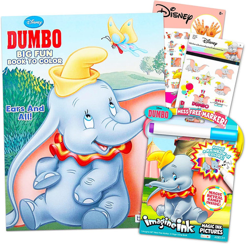 Juego De Libros Para Colorear Dumbo  Libro De Tinta De Imagi
