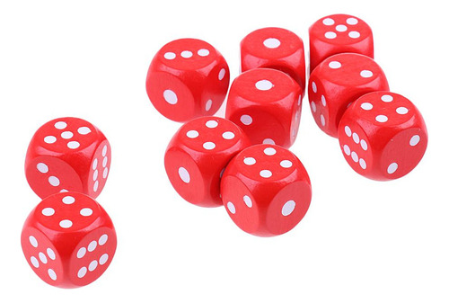 D6 Dados De Puntos Seis Caras For Juegos Unids Rojo