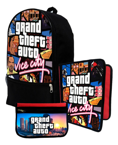 Mochila+ Funda Carpeta+ Cartu De Gta Vice City #66