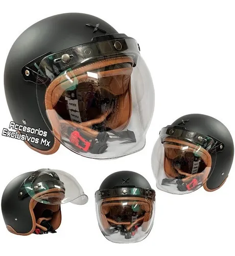 Casco Clasic Kov Cafe Racer Burbuja Broche Certificado Rocke