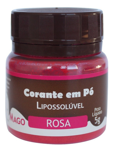 Corante Em Pó Para Chocolate Lipossolúvel Rosa 5g Mago