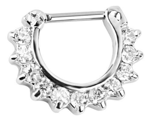 14g Diamante Septum Crystal Clicker Nariz Escudo Anillo