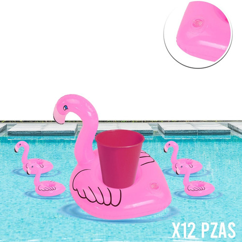 Imagen 1 de 5 de 12 Portavasos Flamingo Inflables Fiesta Alberca Piscina Pla