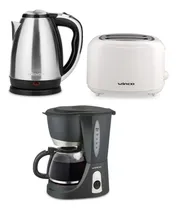 Comprar Desayuno Combo Cafetera + Tostadora + Pava Electrica Winco