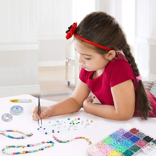 Kit Para Hacer Pulseras Con Cuentas, 6000 Piezas, 24 Colores