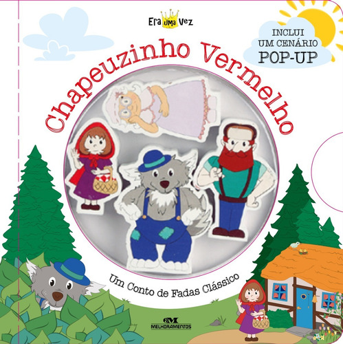 Imagem 1 de 1 de Chapeuzinho Vermelho (cenário + 4 Personagens De Madeira)