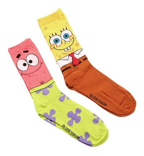 Set De 2 Pares De Calcetines Bob Esponja Y Patricio Estrella