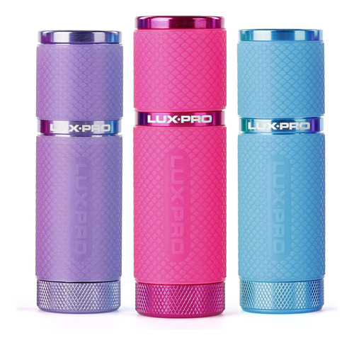 Linterna Led Lux-pro C/tirantes -rosa/verde/azul -paquete X3