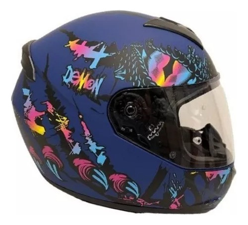 Casco Ls2 Rookie Demon Azul Negro Ff352