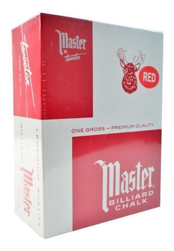 Caja De Tizas Master Roja Para Billar , 144 Piezas