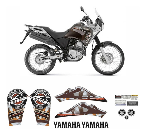 Kit Adesivo Tenere 250 2018/2022 Moto Yamaha Emblemas Tanque