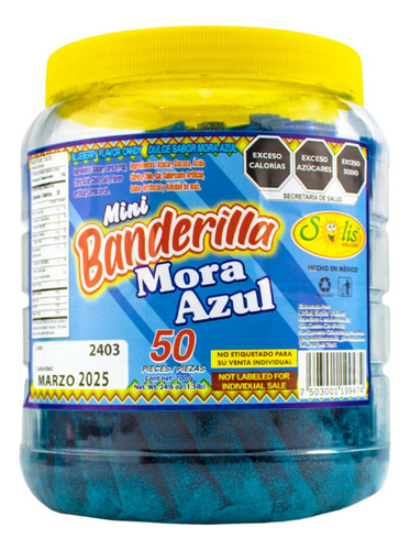 Mini Banderilla Solis Mora Azul Tarugo Pitufo 50 Pzas