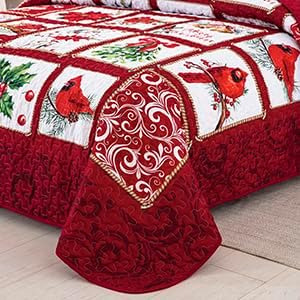 Colcha De Navidad Queen Size 3 Piezas Parche...