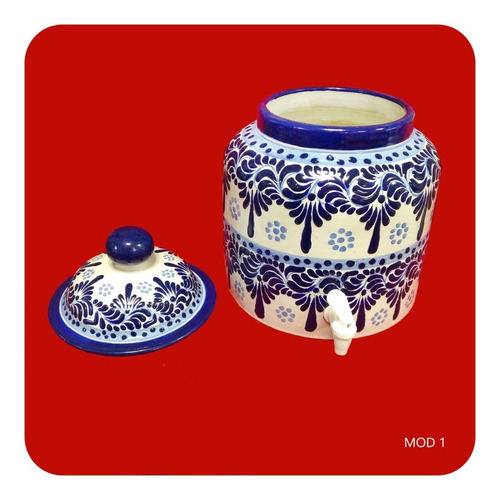 Imagen 1 de 3 de Portagarrafón Azul Estilo Barroco De Talavera Poblana M1 Prt