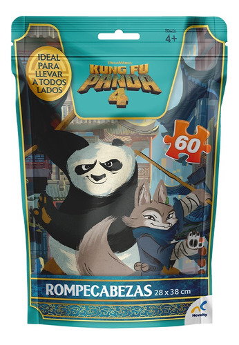 Rompecabezas Bolsa Foil Kung Fu Panda 4 60pz