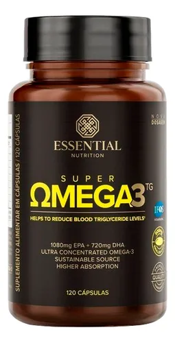 Suplemento em Cápsulas Essential Nutrition Super Omega 3 TG em po...