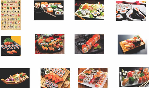  12 Adesivos Decorativos Sushi Restaurantes