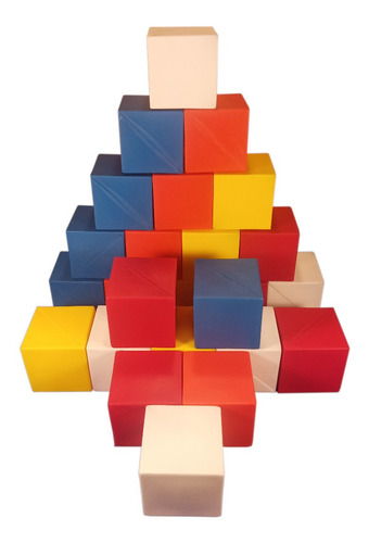 Imagen 2 de 6 de Cubos Para Apilar Grandes Con Charola Material Didactico