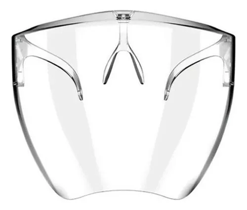 Protector facial transparente con lentes hotsell
