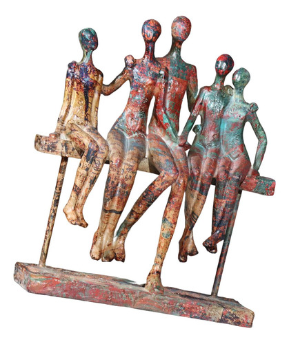 Estatua Abstracta Creativa Estatuilla Estatuas Familia Rojo